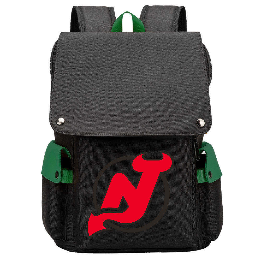 New Jersey Devils Hockey Team School Backpack Oxford Laptop Bag