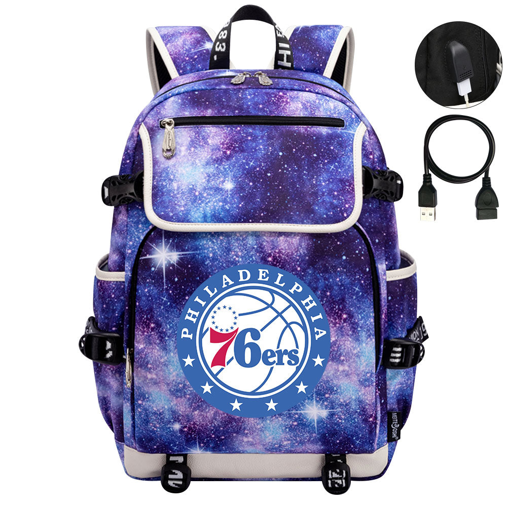 Philadelphia 76ers Backpack School Notebook Travel Bags