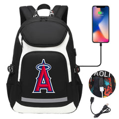 Los Angeles Angels Backpack School Notebook Travel Bags With USB