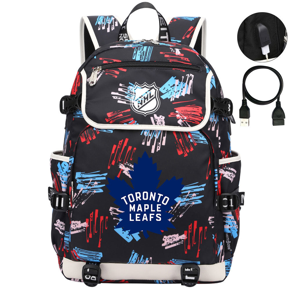 Toronto Maple Leafs Hockey League Backpack School Notebook Travel Bags