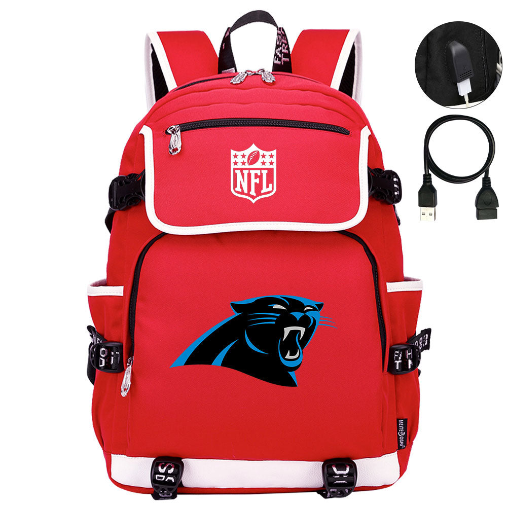 Carolina Panthers Football Team Rugby Backpack School Notebook Travel Bag