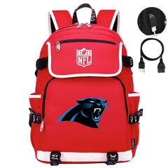 Carolina Panthers Football Team Rugby Backpack School Notebook Travel Bag