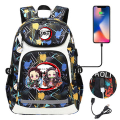 Demon Slayer Kimetsu No Yaiba Backpack School Notebook Travel Bags With USB