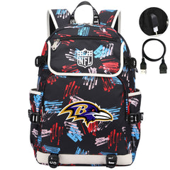 Baltimore Ravens Football Team Rugby Backpack School Notebook Travel Bag
