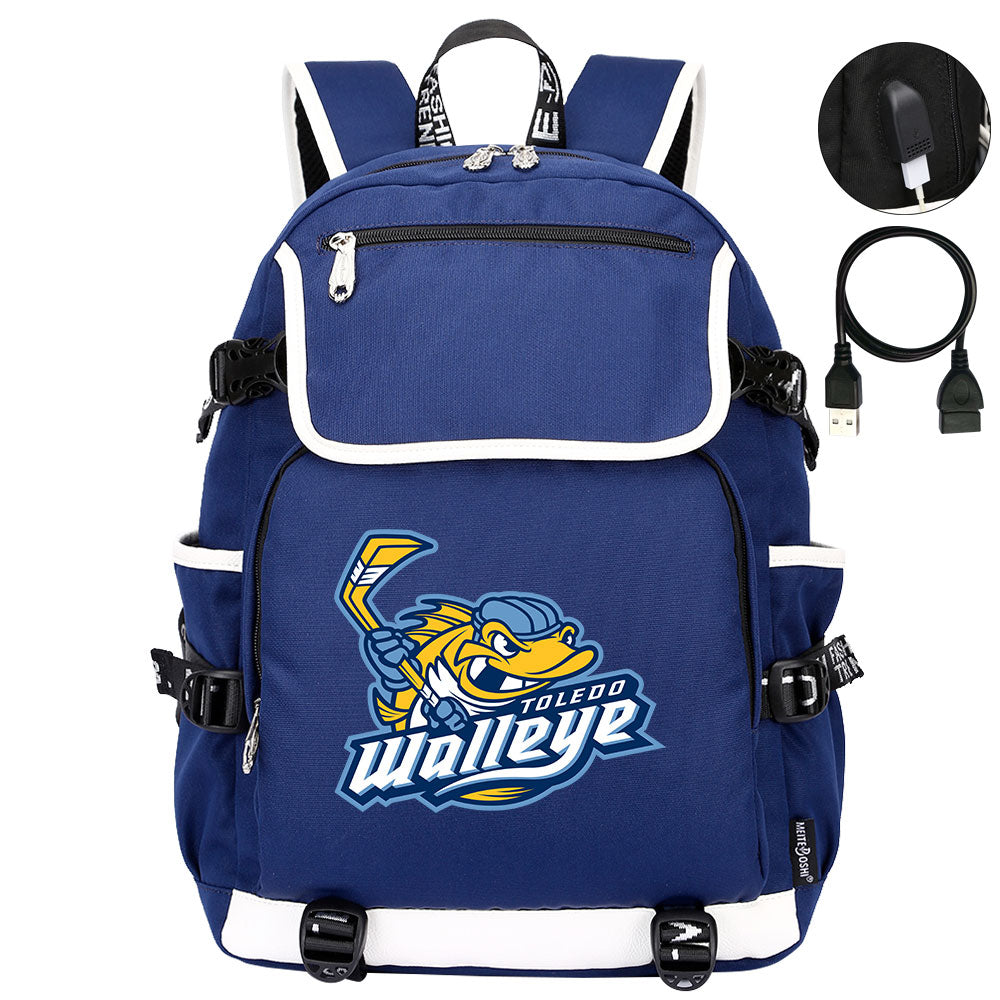 Toledo Walleye Hockey League Backpack School Notebook Travel Bag
