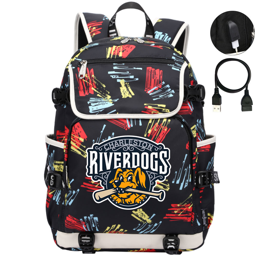 Charleston RiverDogs Backpack School Notebook Travel Bags