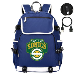 Seattle SuperSonics Backpack School Notebook Travel Bags