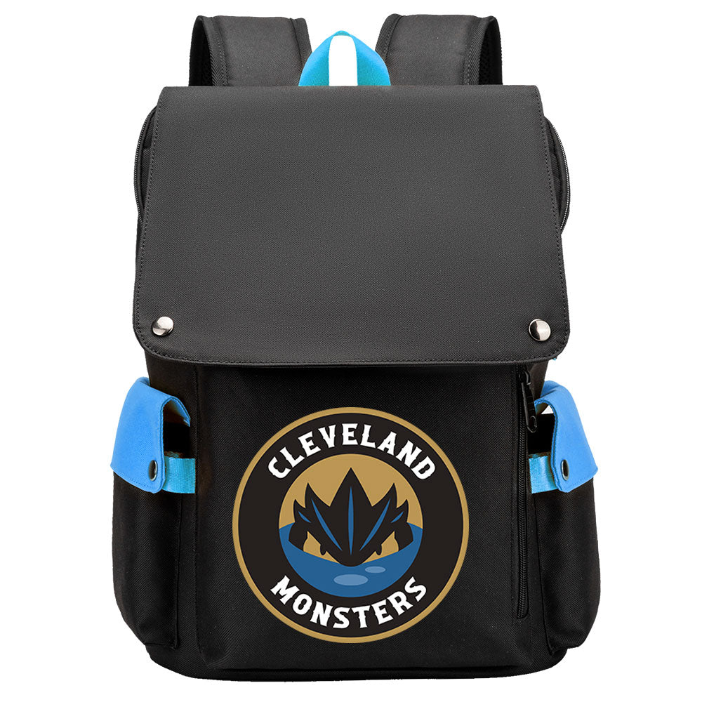 Cleveland Monsters Hockey Team School Backpack Oxford Laptop Bag