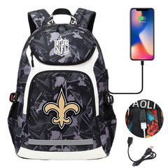New Orleans Saints Football Rugby Backpack School Notebook Travel Bags With USB