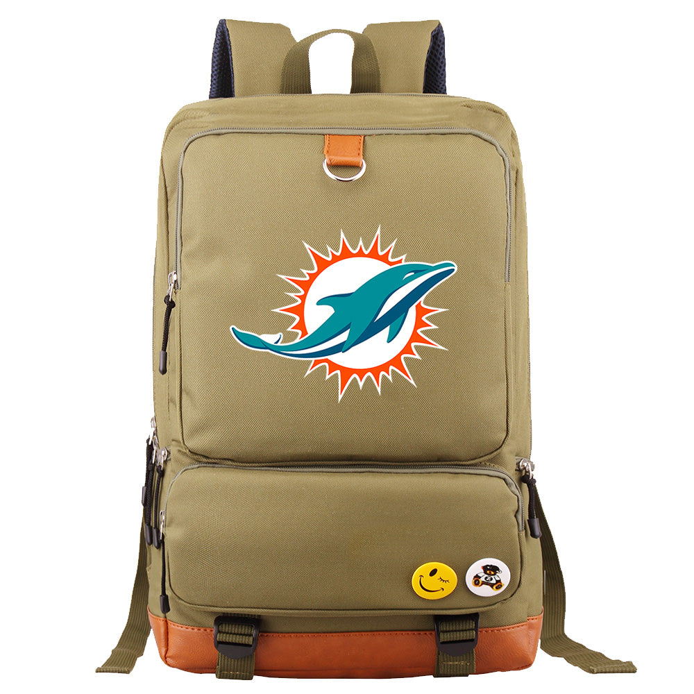 Miami Dolphins Football Team Rugby Proof Backpack NoteBook Laptop School Bag