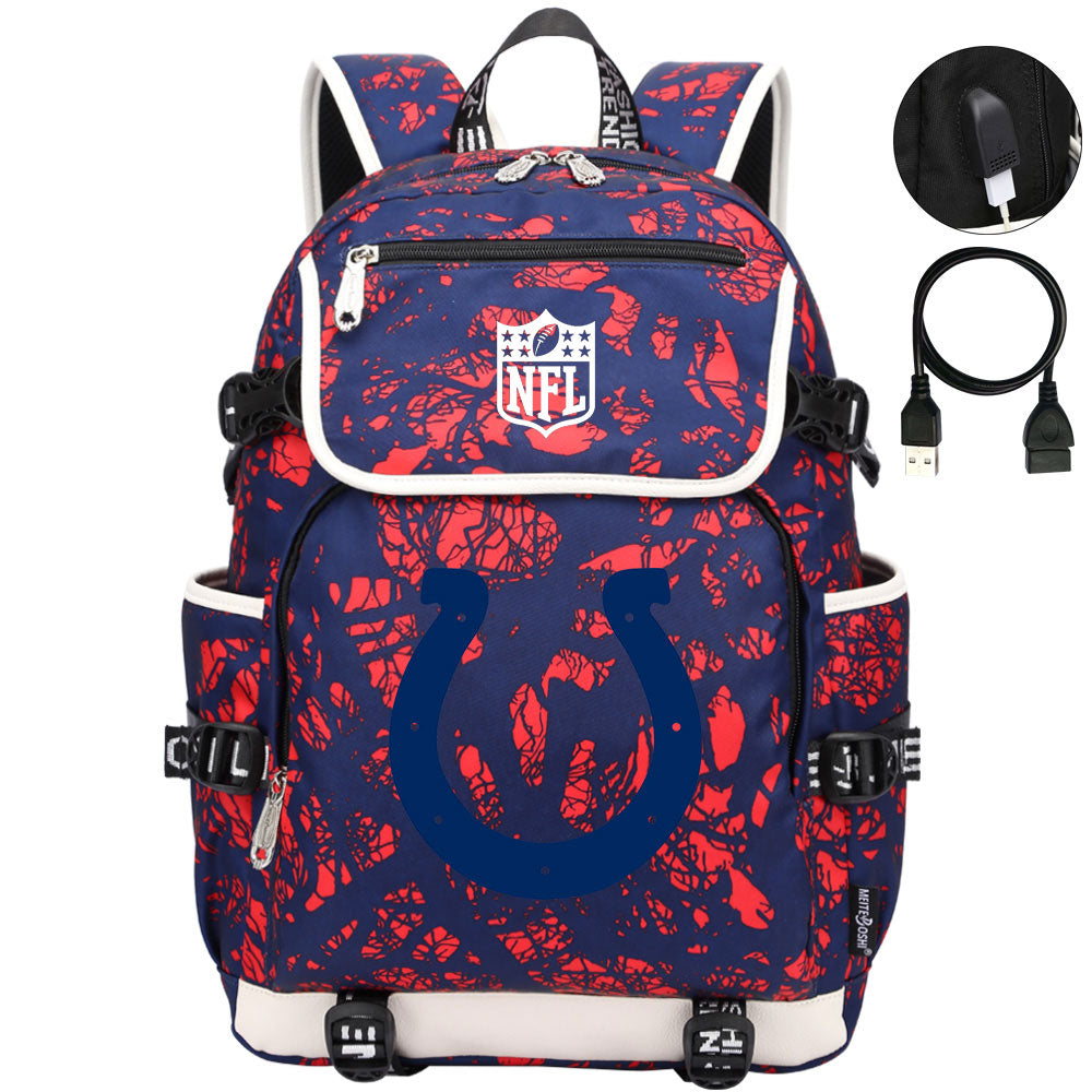 Indianapolis Colts Hockey League Backpack School Notebook Travel Bag