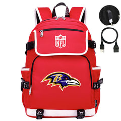 Baltimore Ravens Football Team Rugby Backpack School Notebook Travel Bag
