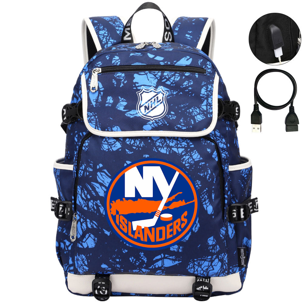 New York Islanders Hockey League Backpack School Notebook Travel Bag