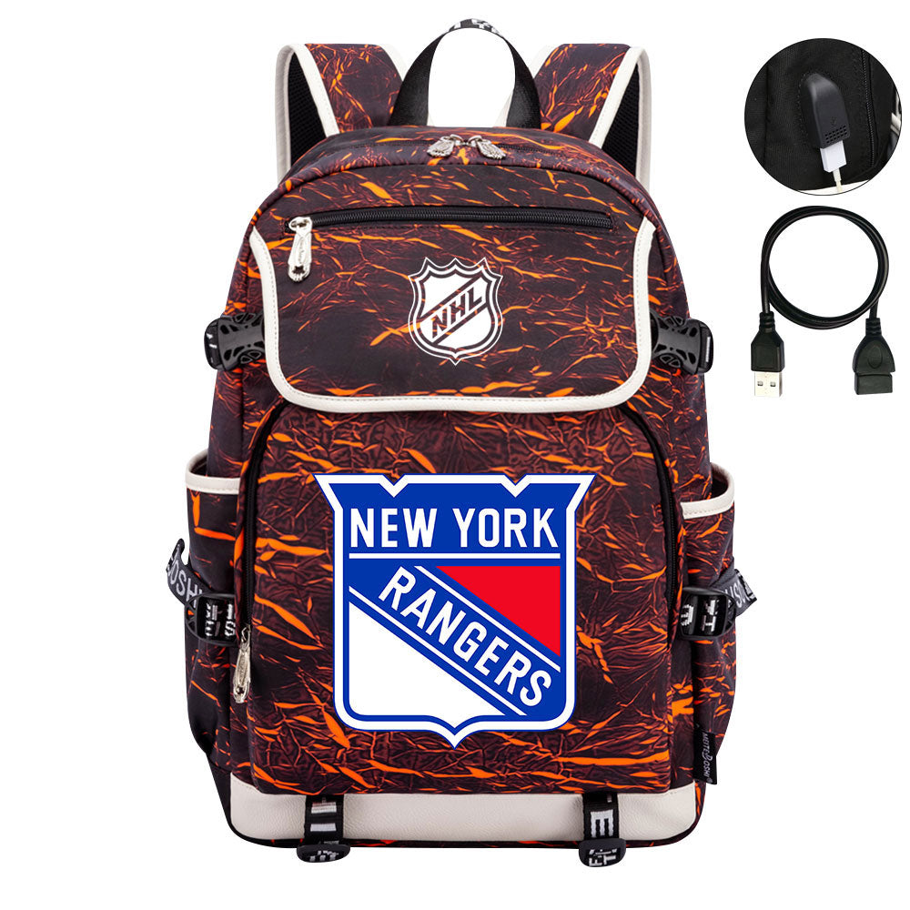 New York Rangers Hockey League Backpack School Notebook Travel Bag