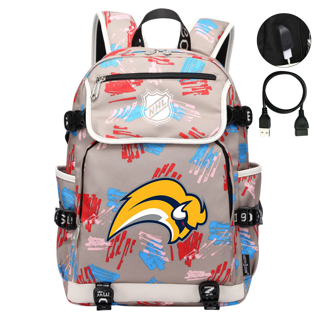 Buffalo Sabres Hockey League Backpack School Notebook Travel Bag