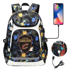 Cleveland Cavaliers Backpack School Notebook Travel Bags With USB