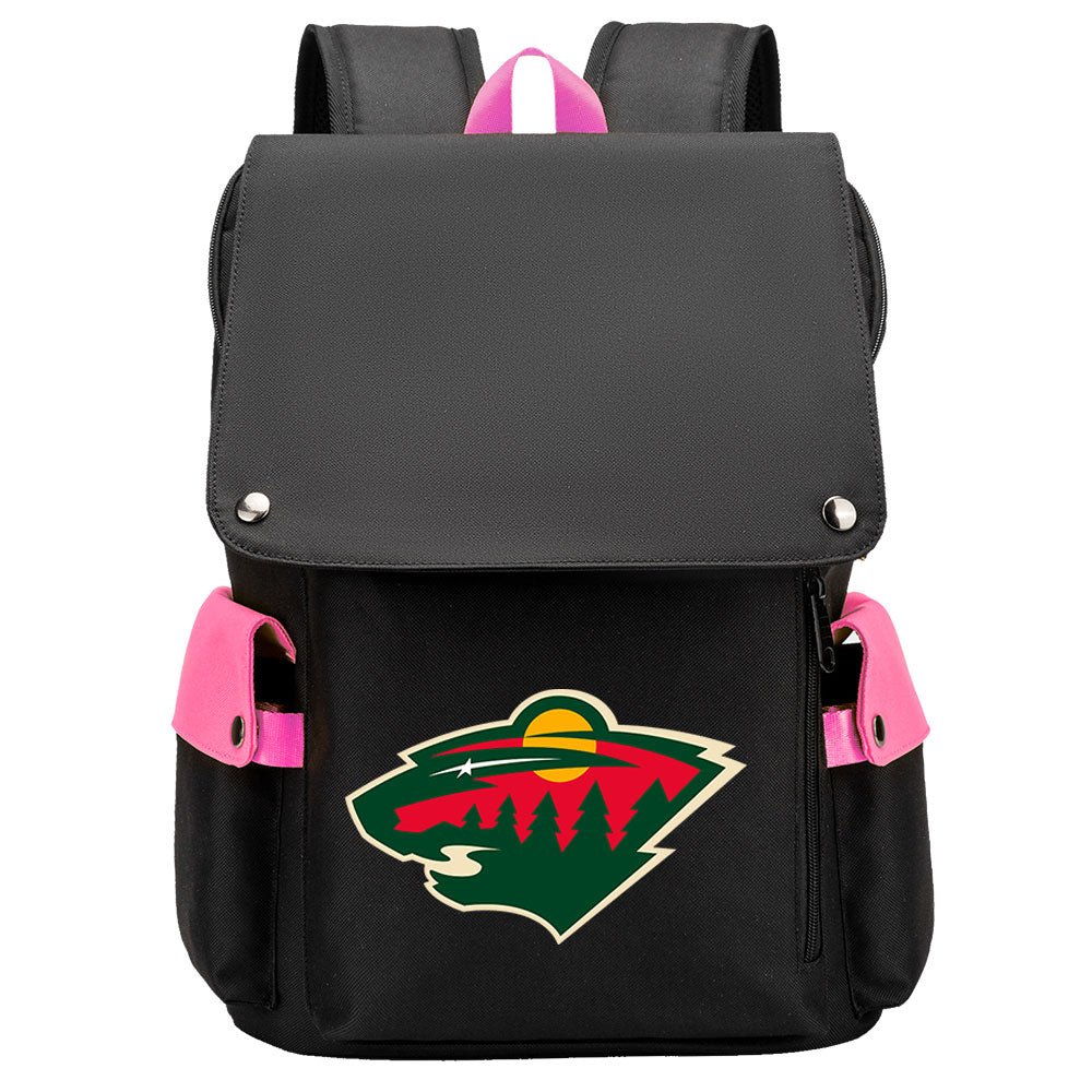 Minnesota Wild Hockey Team School Backpack Oxford Laptop Bag