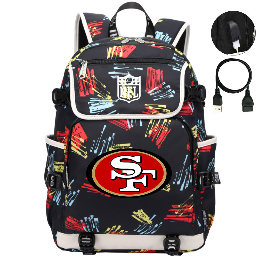 San Francisco 49ers Football Rugby Backpack School Notebook Travel Bags
