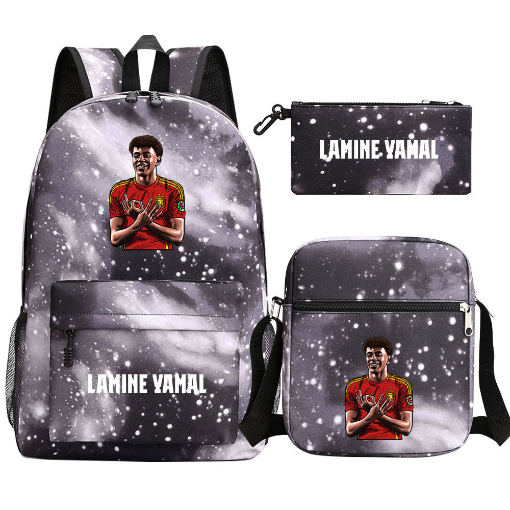 Lamine Yamal Football Player School Backpack Shoulder Bag Pencil Bags 3pcs Set