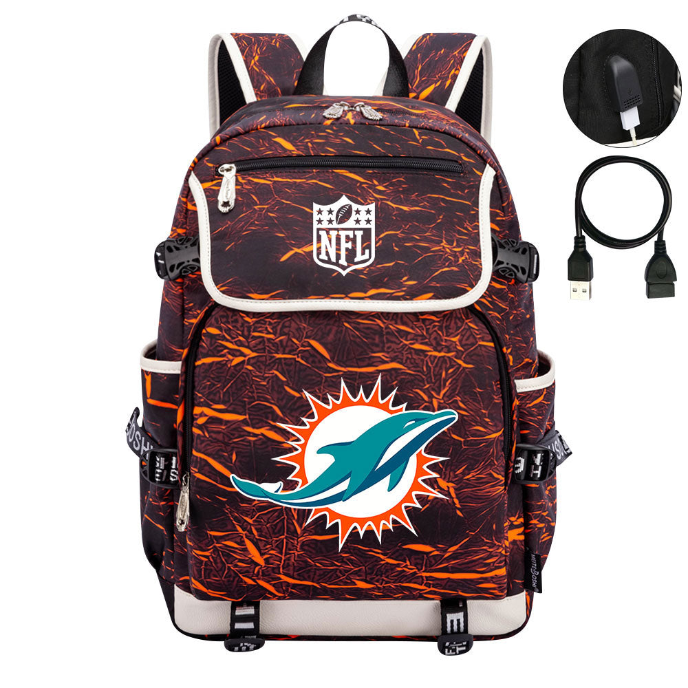 Miami Dolphins Football Rugby Backpack School Notebook Travel Bags