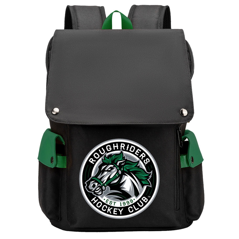Roughriders Hockey Team School Backpack Oxford Laptop Bag