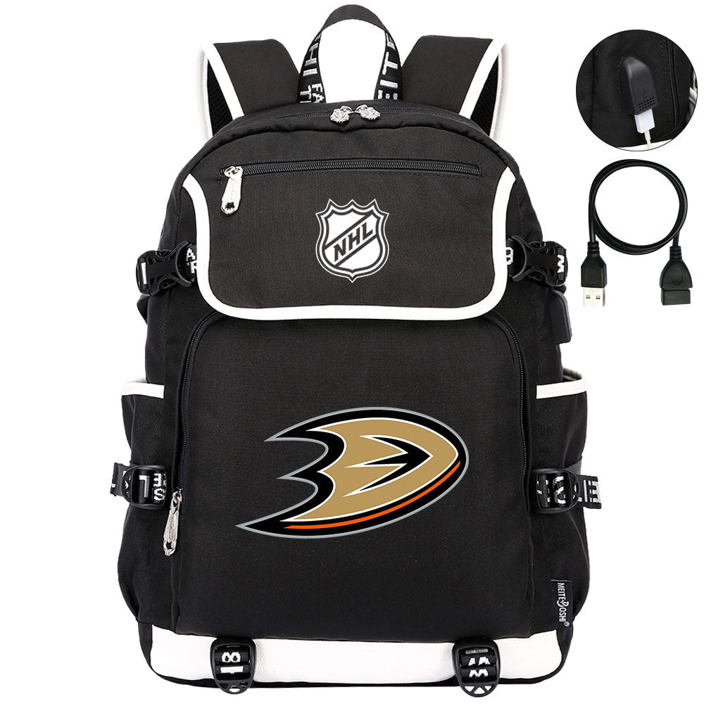 Anaheim Ducks Hockey Team Backpack School Notebook Travel Bags