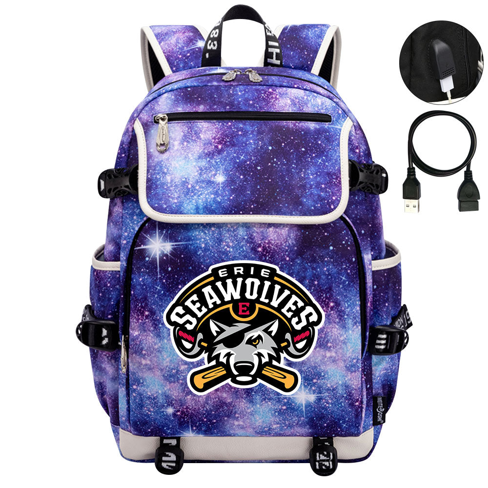 Erie SeaWolves Backpack School Notebook Travel Bags
