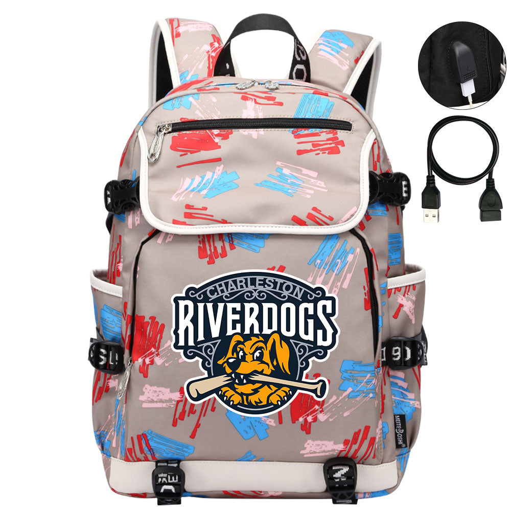 Charleston RiverDogs Backpack School Notebook Travel Bags