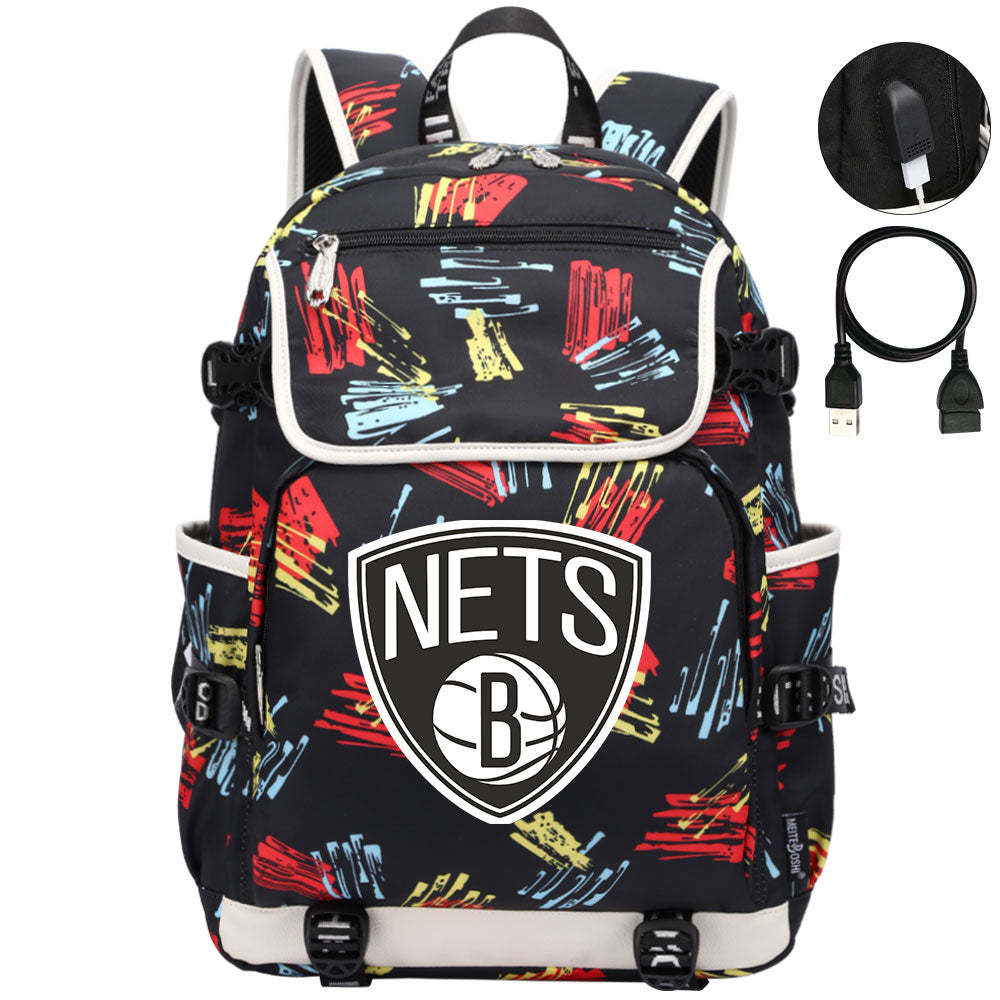 Brooklyn Nets Backpack School Notebook Travel Bags