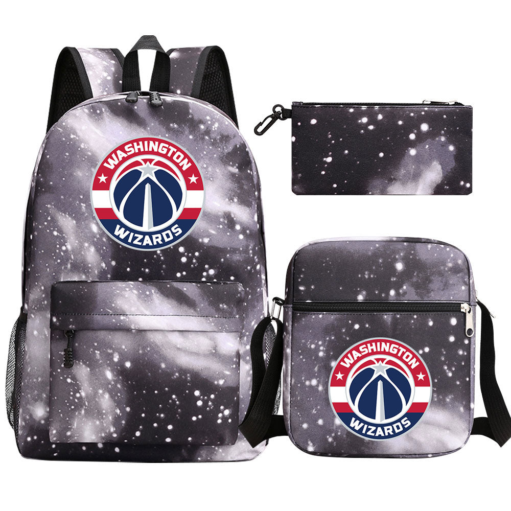 Washington Wizards Basketball School Backpack Shoulder Bag Pencil Bags 3pcs Set