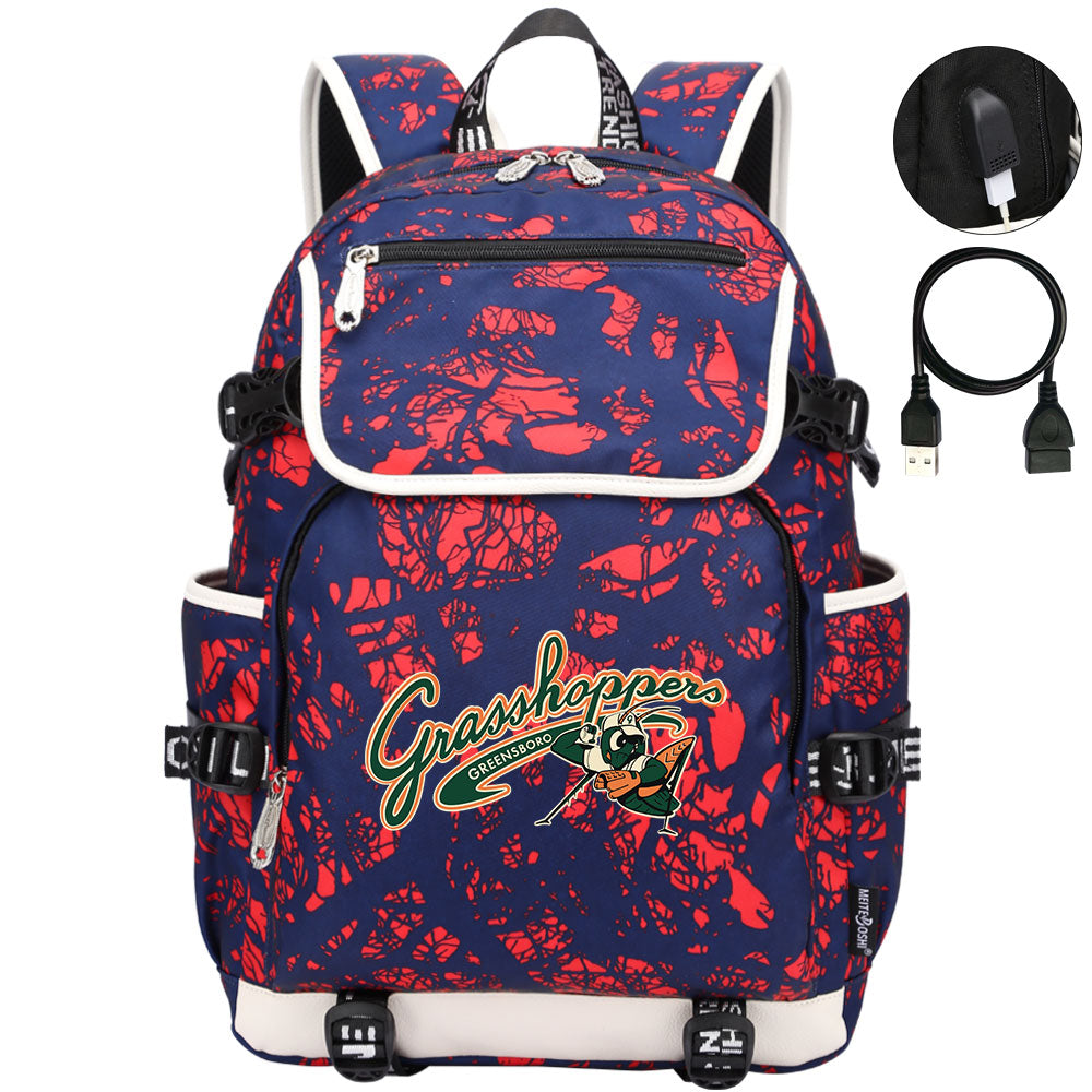 Greensboro Grasshoppers Backpack School Notebook Travel Bags