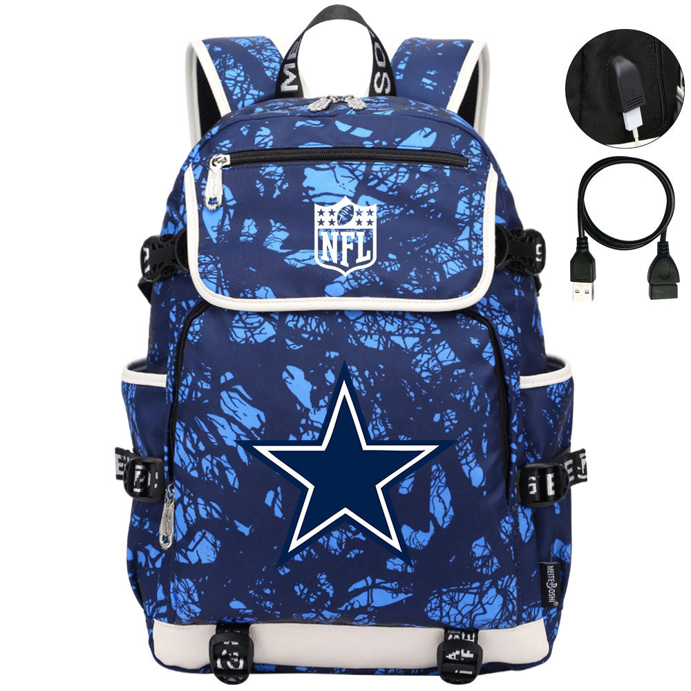 Dallas Cowboys Football Team Rugby Backpack School Notebook Travel Bag