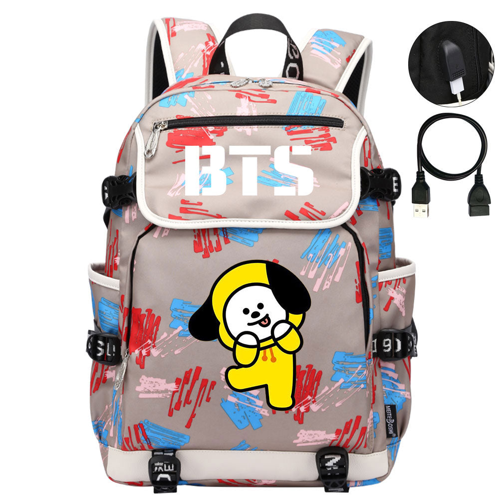 BTS Chimmy Backpack School Notebook Travel Bags