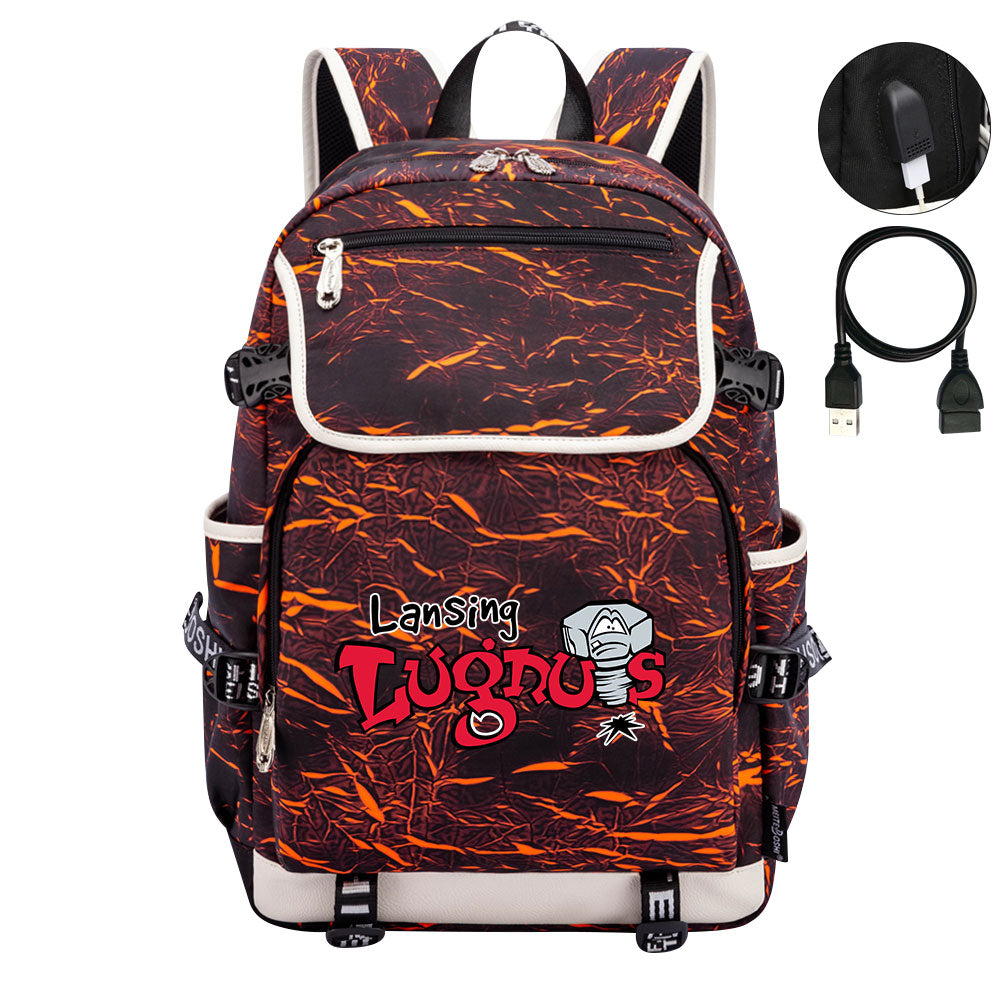 Lansing Lugnuts Backpack School Notebook Travel Bags