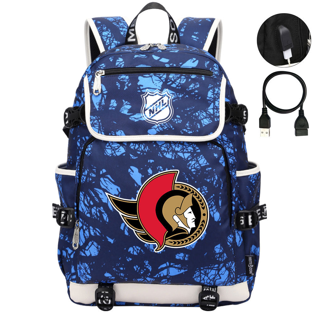 Ottawa Senators Hockey League Backpack School Notebook Travel Bags
