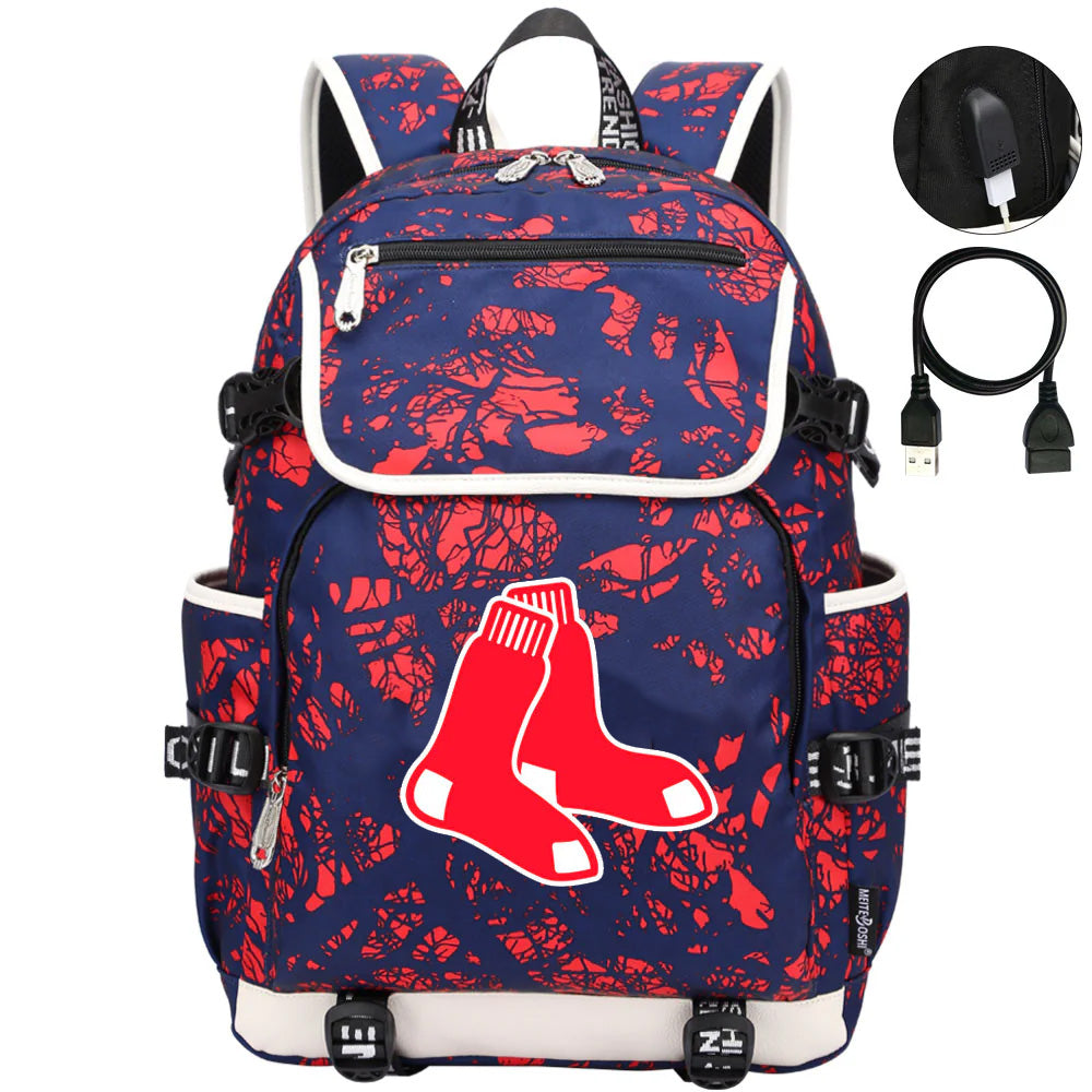 Boston Red Sox Backpack School Notebook Travel Bags