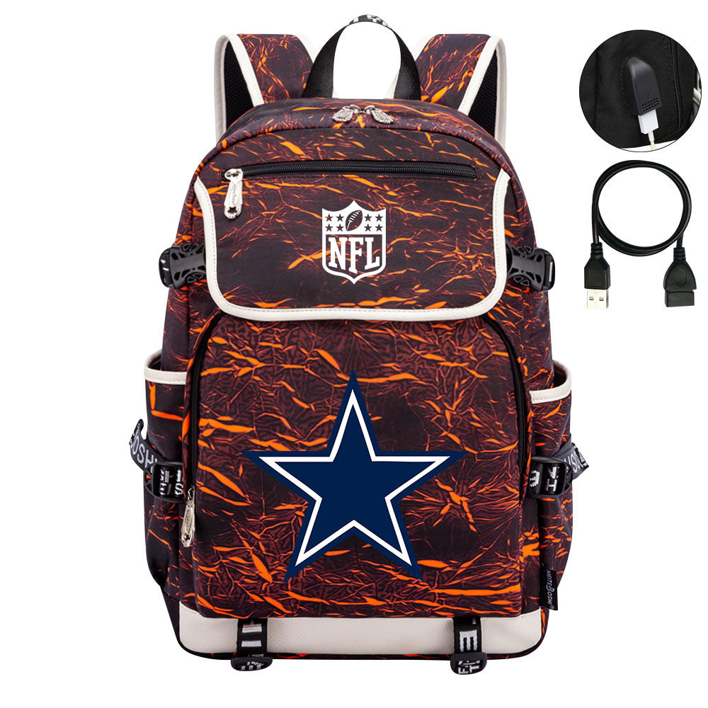 Dallas Cowboys Football Team Rugby Backpack School Notebook Travel Bag
