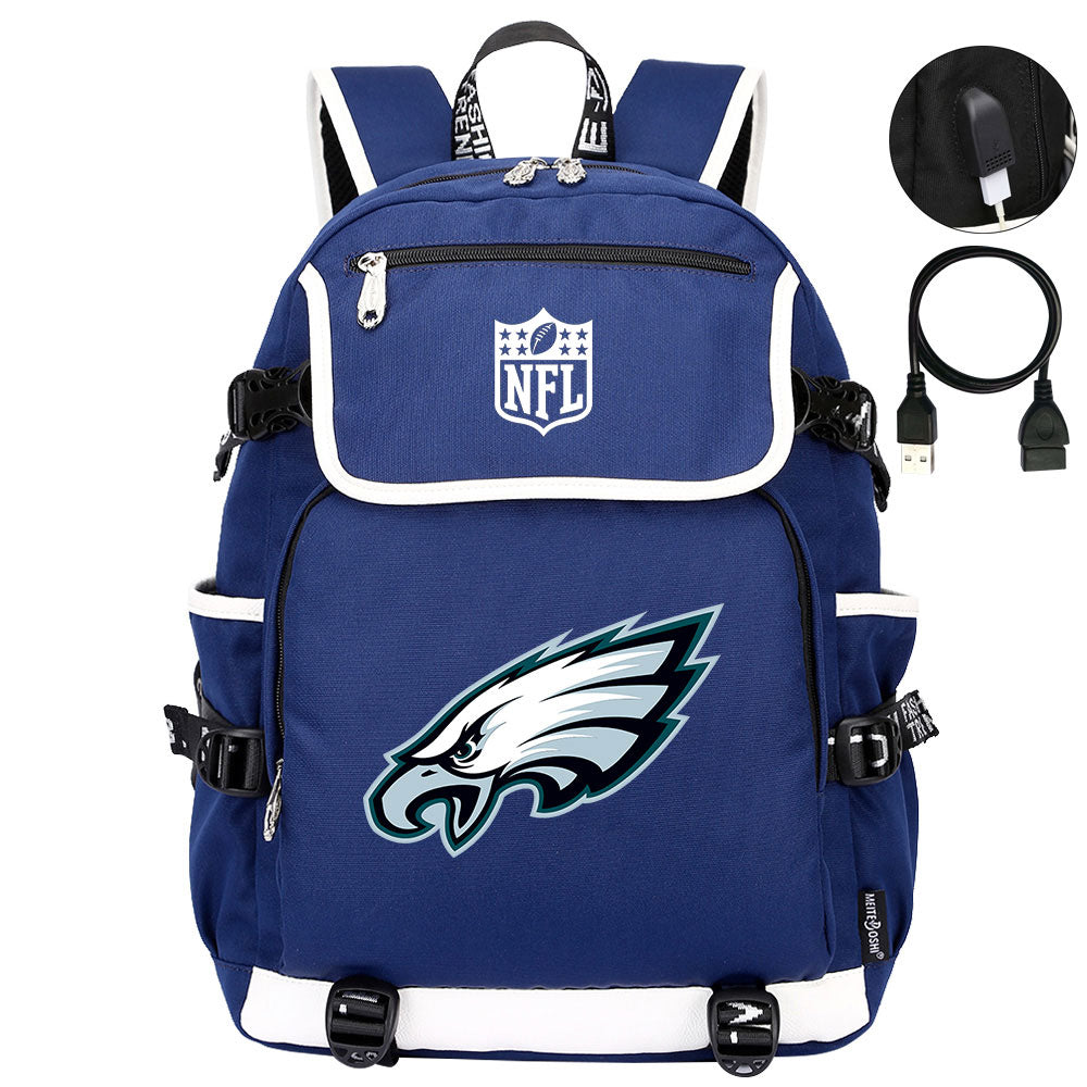 Philadelphia Eagles Football Rugby Backpack School Notebook Travel Bags