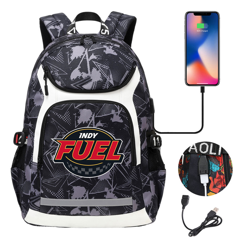 Indy Fuel Hockey Backpack School Notebook Travel Bags With USB