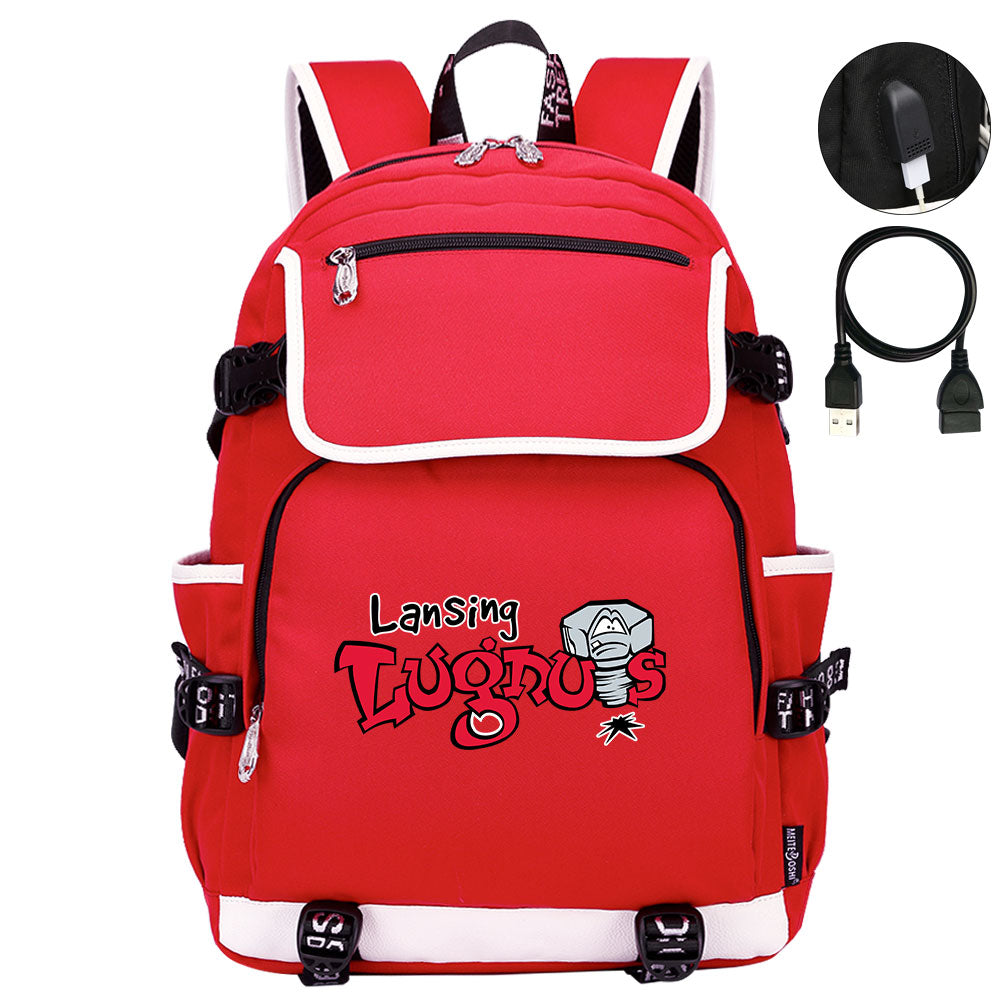 Lansing Lugnuts Backpack School Notebook Travel Bags