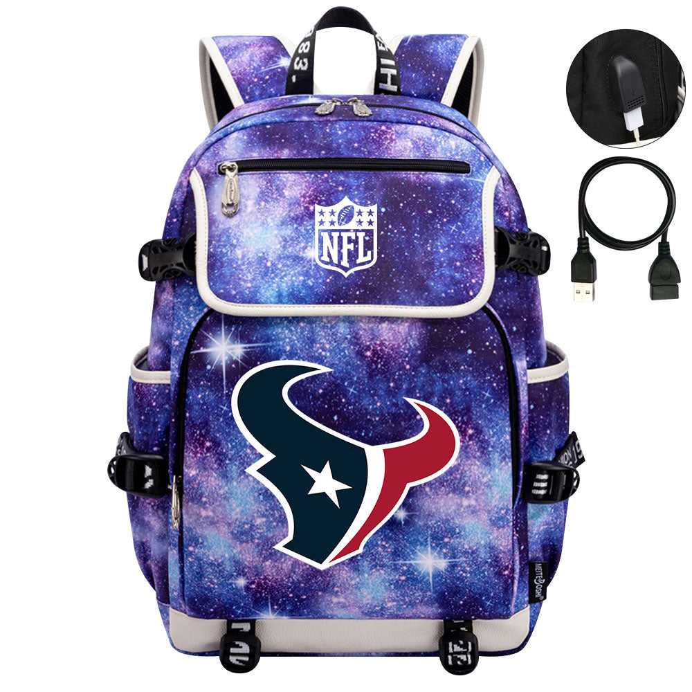Houston Texans  Football Team Rugby Backpack School Notebook Travel Bag