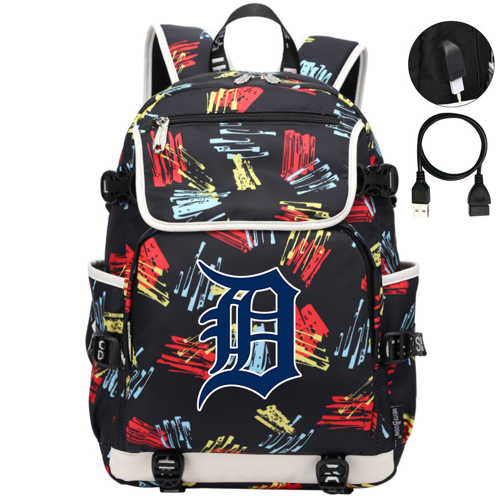 Detroit Tigers Backpack School Notebook Travel Bags
