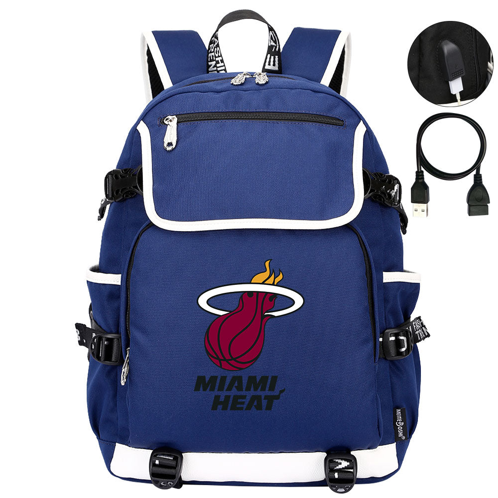 Miami Heat Backpack School Notebook Travel Bags