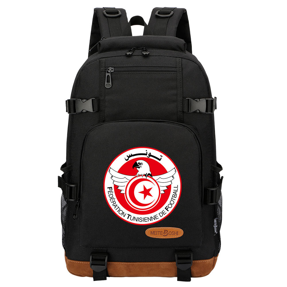 Tunisian National Football Team Waterproof Backpack School Notebook Travel Bag