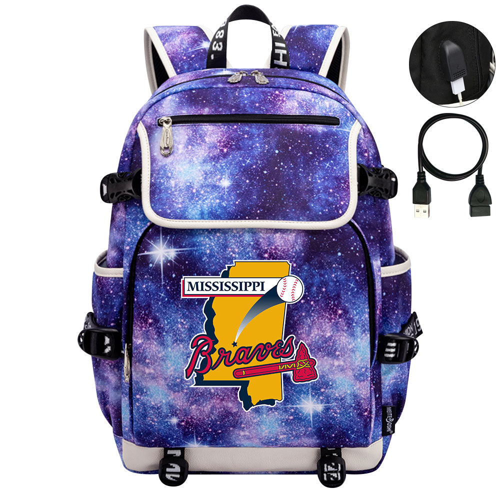 Mississippi Braves Backpack School Notebook Travel Bags