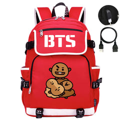 BTS Shooky Backpack School Notebook Travel Bags