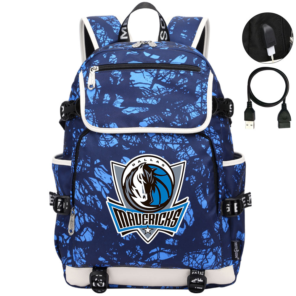 Dallas Mavericks Backpack School Notebook Travel Bags