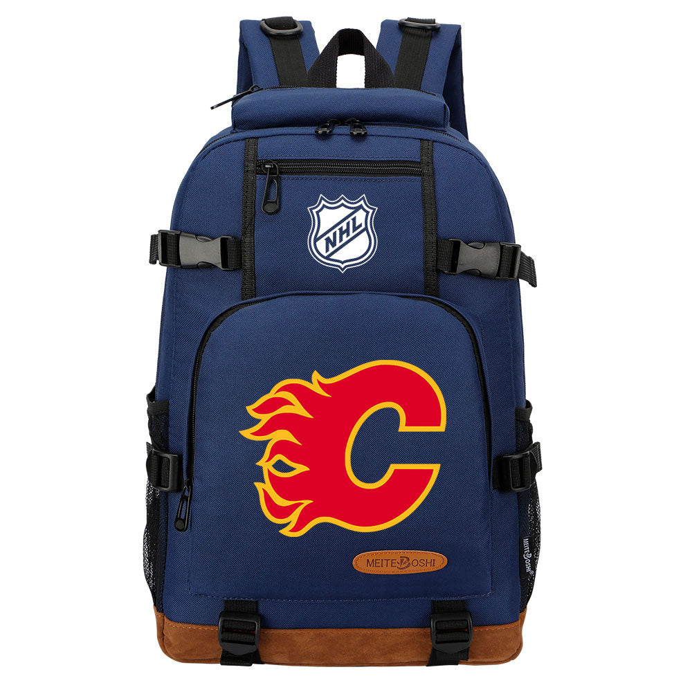 Calgary Flames Hockey League Waterproof Backpack School Notebook Travel Bag
