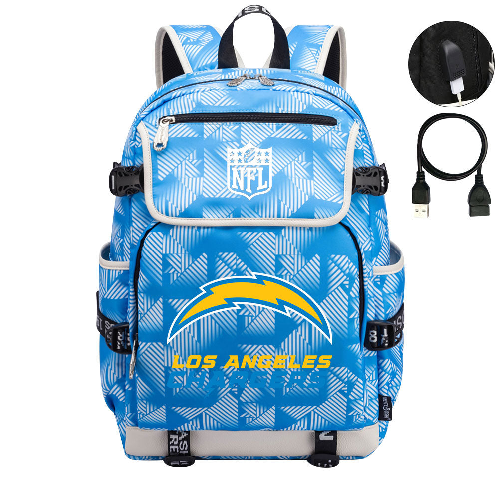 Los Angeles Chargers Football Rugby Backpack School Notebook Travel Bags