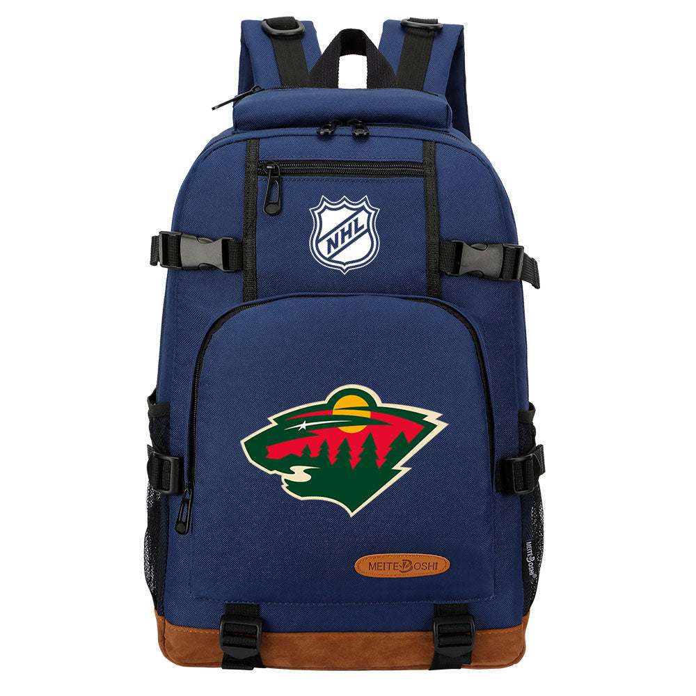 Minnesota Wild Hockey League Waterproof Backpack School Notebook Travel Bag